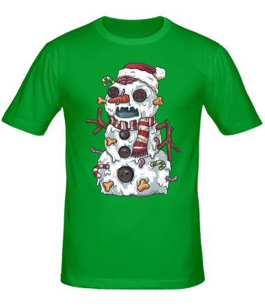 Мужская футболка зомби снеговик