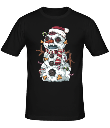 Мужская футболка зомби снеговик