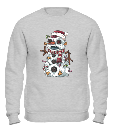 Толстовка без капюшона зомби снеговик