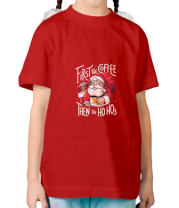 Детская футболка first the coffee then the hohoho фото