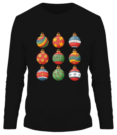 Мужская футболка длинный рукав christmas ball