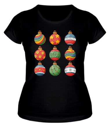Женская футболка christmas ball