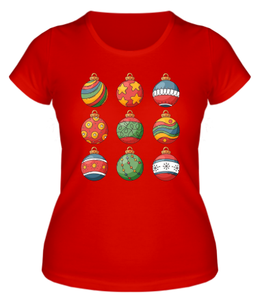 Женская футболка christmas ball