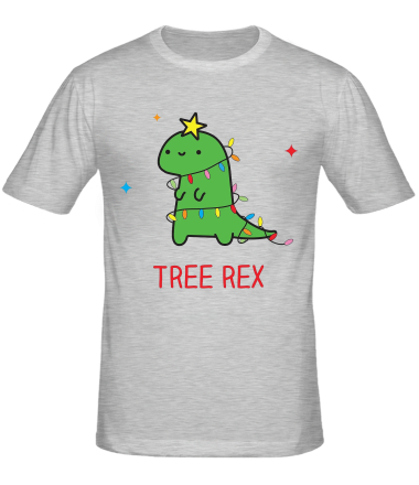 Мужская футболка новогодний ти рекс