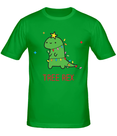 Мужская футболка новогодний ти рекс