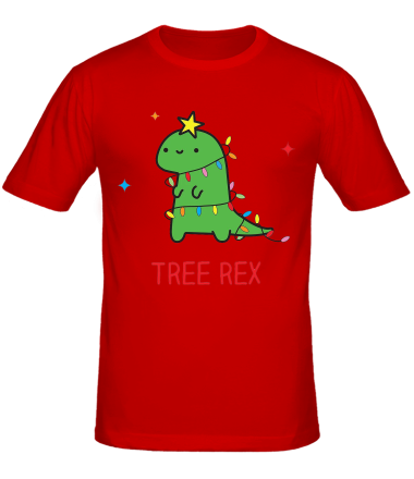 Мужская футболка новогодний ти рекс
