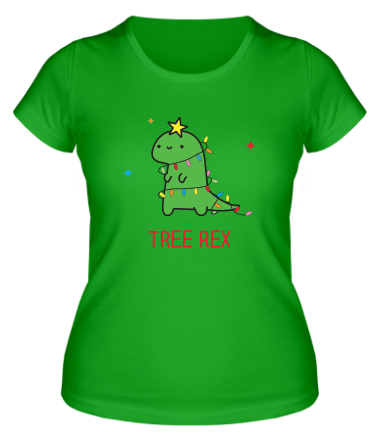 Женская футболка новогодний ти рекс