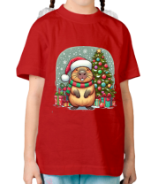 Детская футболка бобр новый год фото