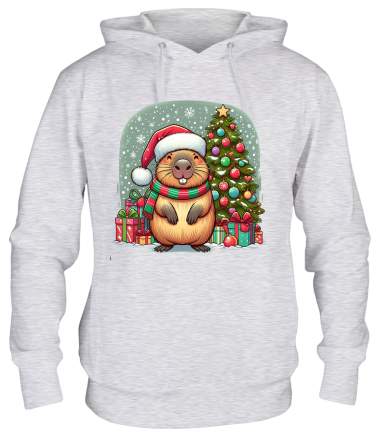 Толстовка худи бобр новый год