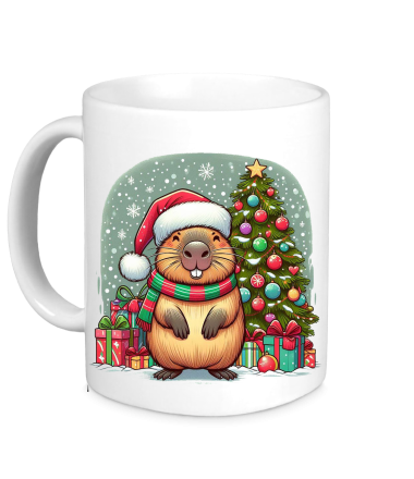 Кружка бобр новый год