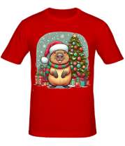 Мужская футболка бобр новый год фото