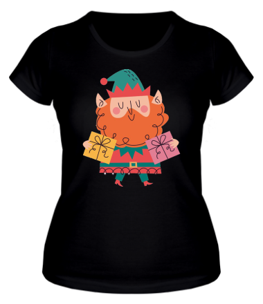 Женская футболка помощник санты