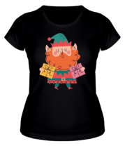 Женская футболка помощник санты фото