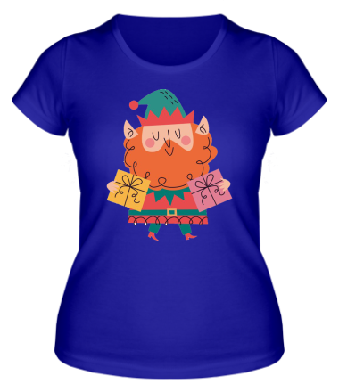 Женская футболка помощник санты