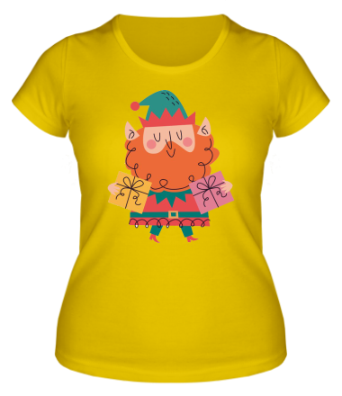 Женская футболка помощник санты