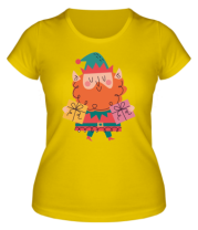 Женская футболка помощник санты фото