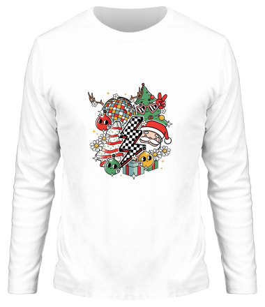 Мужская футболка длинный рукав новый год 2025