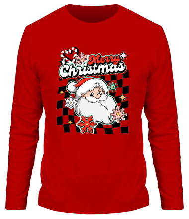 Мужская футболка длинный рукав merry christmas