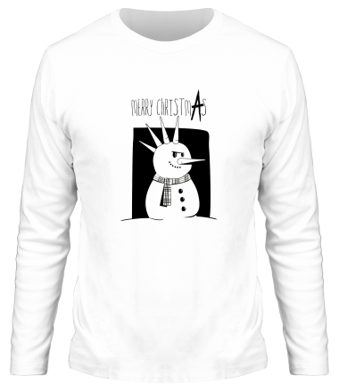 Мужская футболка длинный рукав merry christmas анархия