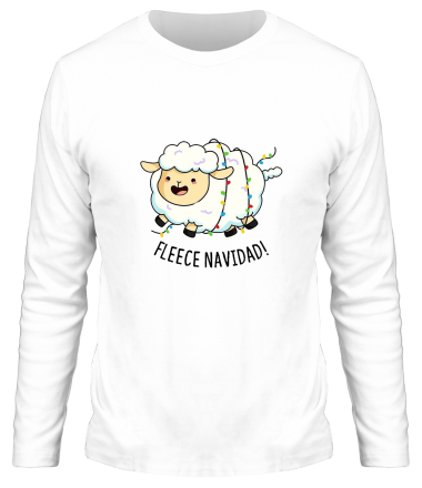 Мужская футболка длинный рукав fleece navidad