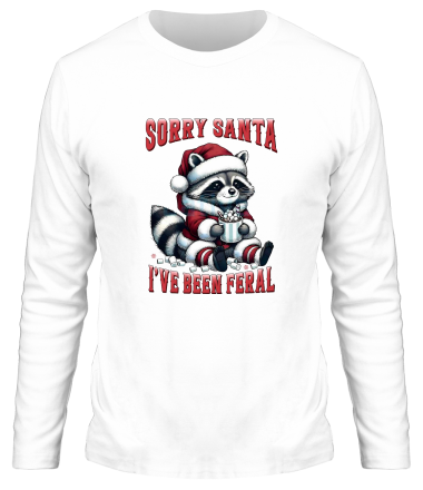 Мужская футболка длинный рукав sorry santa  i ve been feral