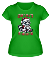 Женская футболка sorry santa  i ve been feral фото