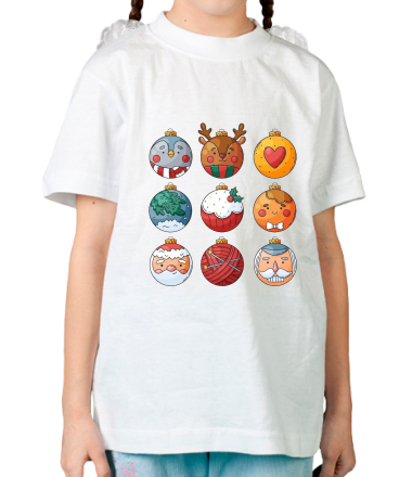 Детская футболка новогодние шары