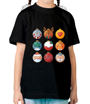 Детская футболка новогодние шары