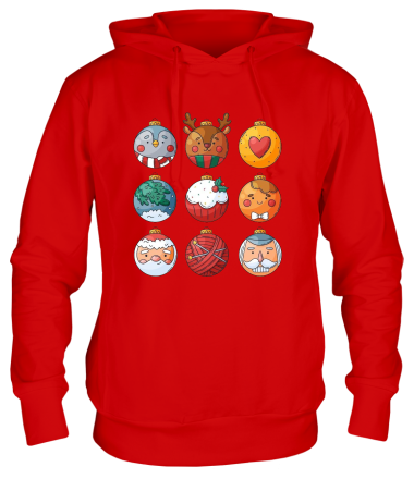 Толстовка худи новогодние шары