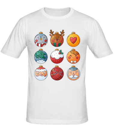 Мужская футболка новогодние шары