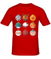 Мужская футболка новогодние шары фото