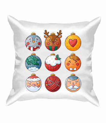 Подушка новогодние шары