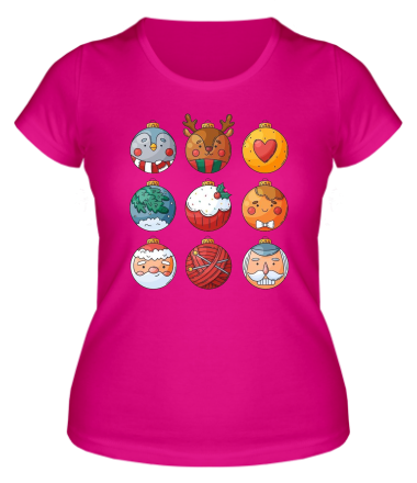 Женская футболка новогодние шары