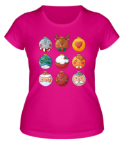 Женская футболка новогодние шары фото