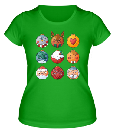 Женская футболка новогодние шары