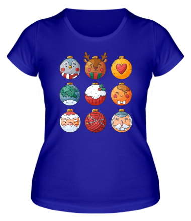 Женская футболка новогодние шары