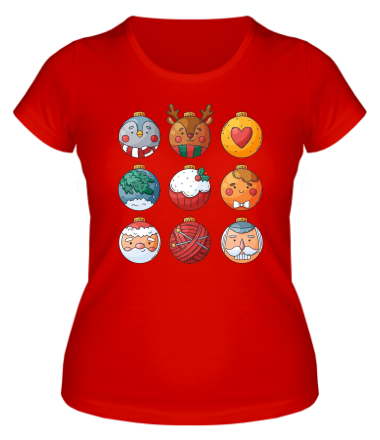 Женская футболка новогодние шары