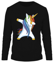 Мужская футболка длинный рукав Unicorn dabbing фото