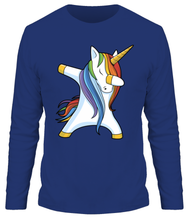 Мужская футболка длинный рукав Unicorn dabbing