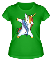 Женская футболка Unicorn dabbing фото