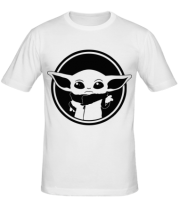 Мужская футболка Baby yoda monochrom  фото