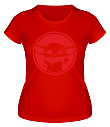 Женская футболка Baby yoda monochrom 