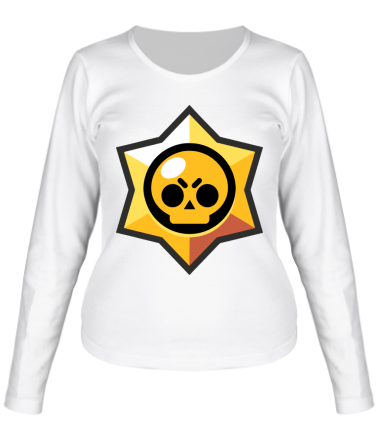 Женская футболка длинный рукав Brawl Stars minimal logo
