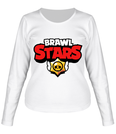 Женская футболка длинный рукав Brawl Stars Logotype
