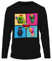 Мужская футболка длинный рукав Four Legendary Characters in Brawl Stars фото