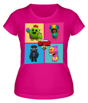 Женская футболка Four Legendary Characters in Brawl Stars фото