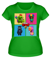 Женская футболка Four Legendary Characters in Brawl Stars фото