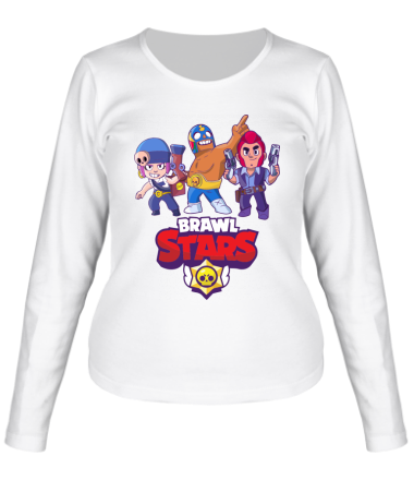 Женская футболка длинный рукав Brawl Stars Three Characters
