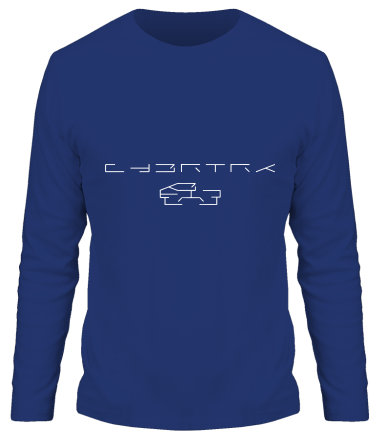 Мужская футболка длинный рукав Cybertruck tesla logo
