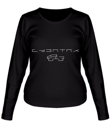 Женская футболка длинный рукав Cybertruck tesla logo
